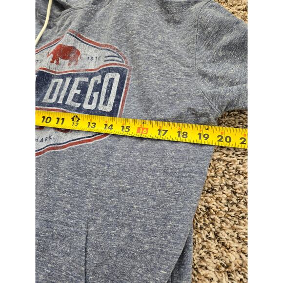 San Diego Zoo Graphic Hoodie Small Blue Unisex Pullover Sweatshirt Cozy Active - Picture 7 of 7
